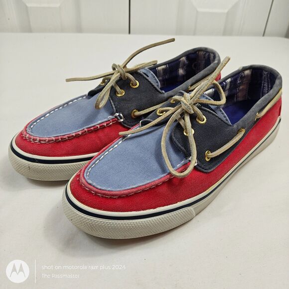 Women's SPERRY TOP-SIDER Bahama Boat Shoe Washed Canvas 2-Eye Sneakers US Size 9 - Picture 6 of 12